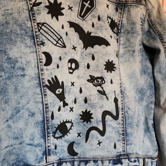 Custom Thrifted Denim Jacket - Picture 3 of 5